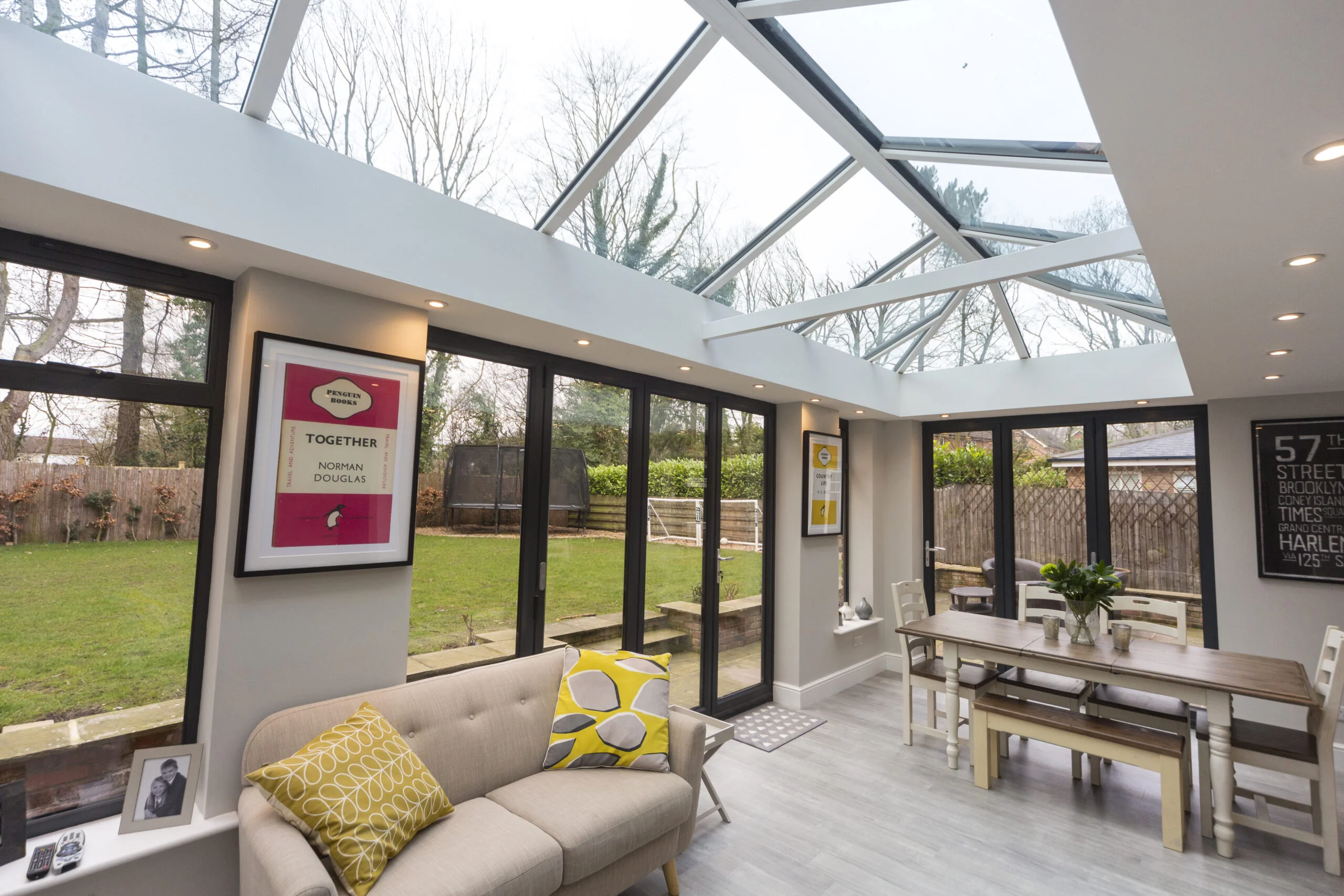 Yorkshire home with large conservatory extension with lantern roof